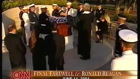 Private funeral of Ronald Reagan CNN live coverage...