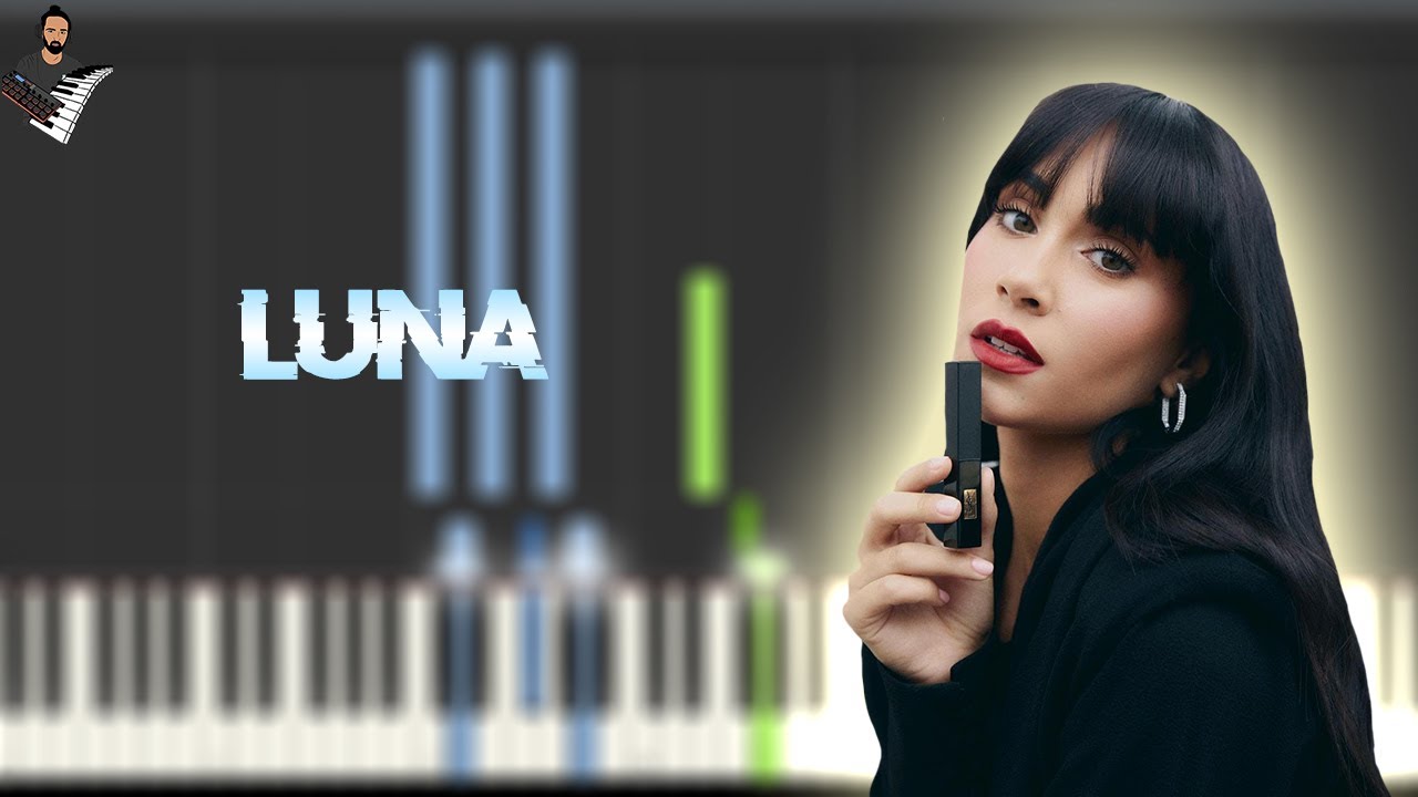 Aitana - Luna | Instrumental Piano Tutorial / Partitura / Karaoke / MIDI