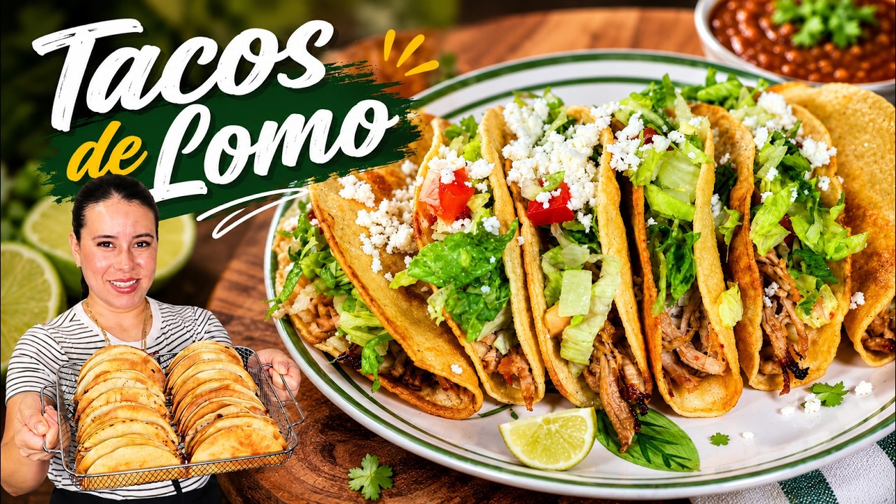 Tacos Dorados de Lomo 🌮 Receta Fácil, Crujiente y Deliciosa