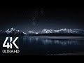 8 Hours Nighttime Ambience - 4K Grand Teton and Milky Way - Nature soundscapes