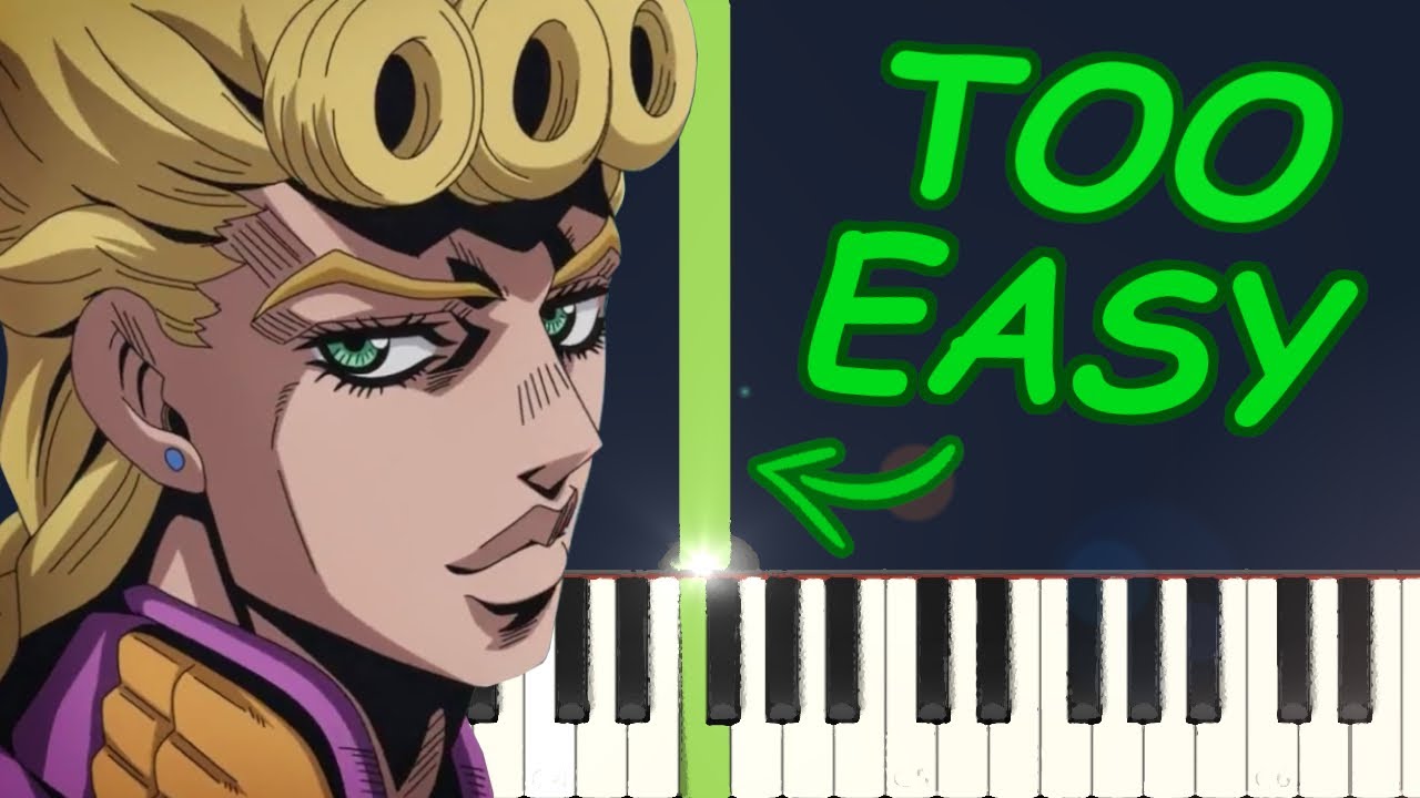 GIORNO'S THEME - VERY EASY Piano Tutorial for BEGINNERS - YouTube