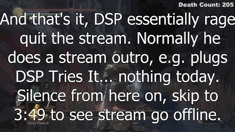 Dark Souls 3 11th session stream ends, ragequits so no outro