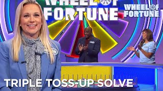 Sharon Wins $10,000 in the Triple Toss-Up | Wheel of Fortune