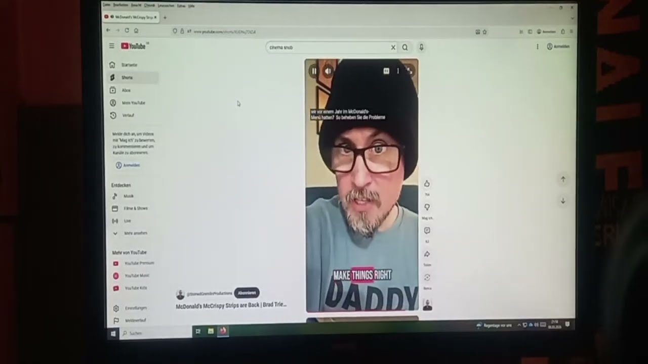 Der erste Youtube Short Livestream 