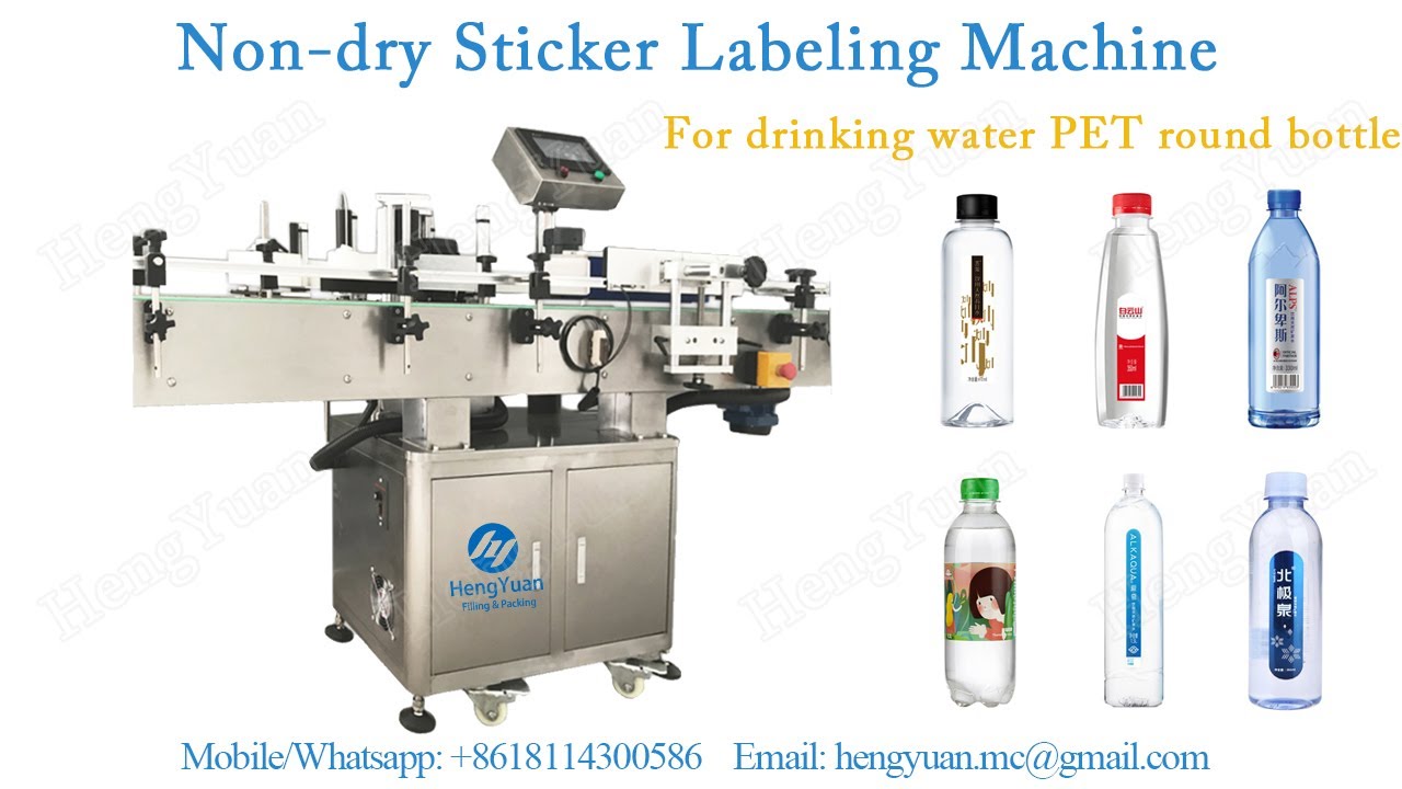 Automatic Round Bottle Sticker Labeling Machine for Drinking water PET