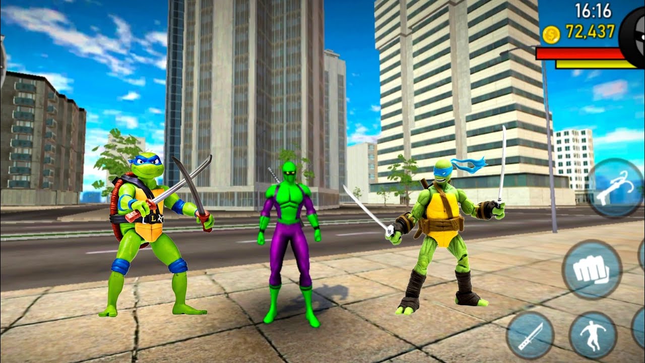 GREEN TURTLE ROPE HERO # 8 || BLUE NINJA SUPER HERO || WALKTHROUGH GAMEPLAY ANDROID