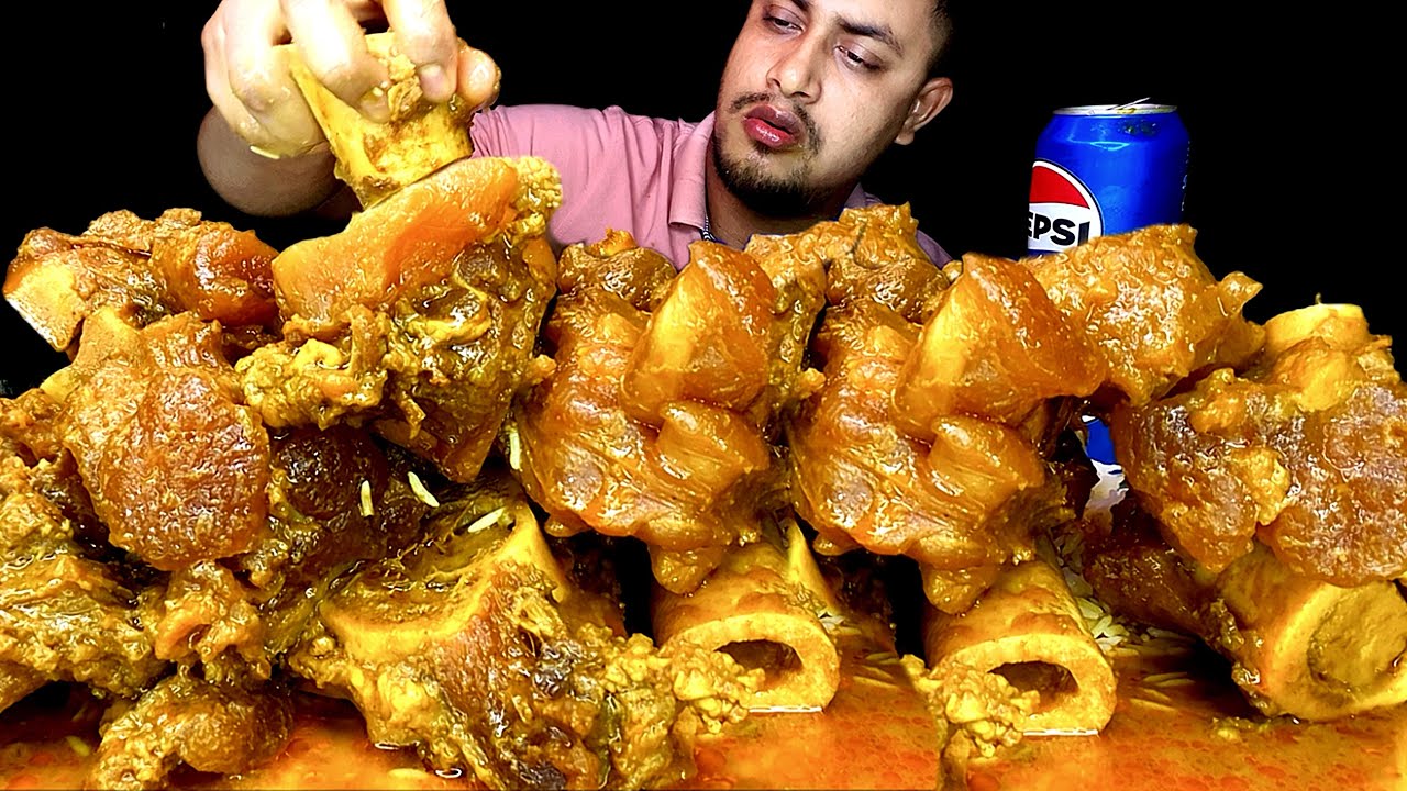 Asmr Eating show & Beef bone marrow whole eating asmr spicy Beef bone nihar, Mukbang  Asmr Eating