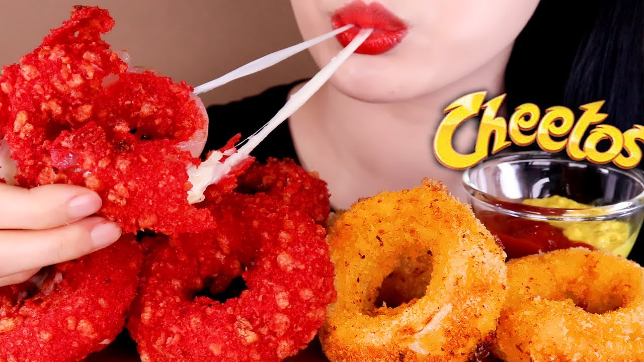 ASMR CHEESY HOT CHEETOS ONION RING eating sounds MUKBANG치토스 어니언링 먹방咀嚼音チトスチーズオニオンリング | Mellawnie ASMR