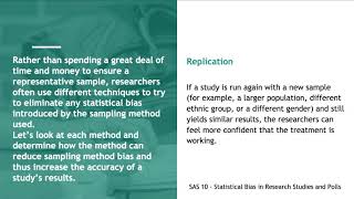 SAS 10 - Statistical Bias in Research Studies and Polls