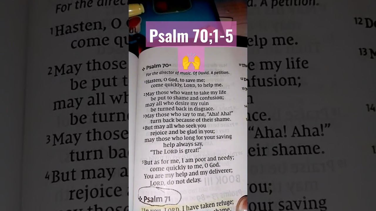 Psalm 70 1 5 NIV Come Quickly Lord readthewordwithvicky YouTube