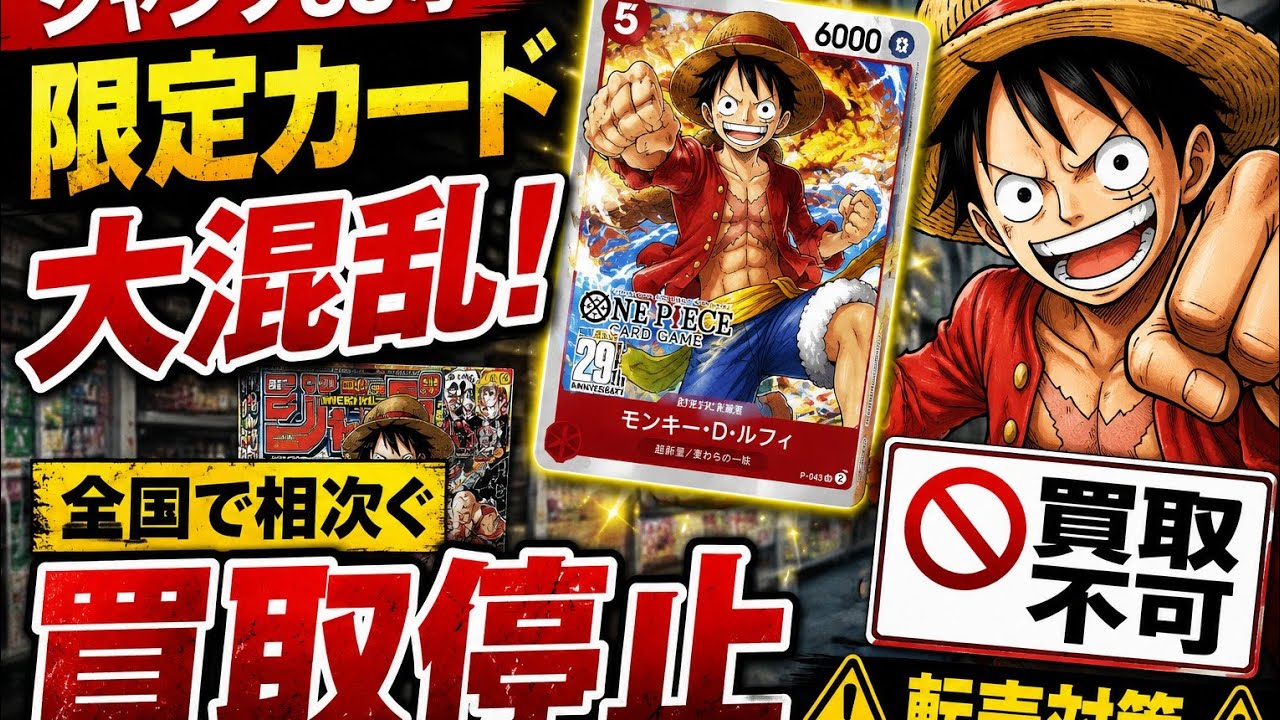 ジャンプ トレカ類 まとめ売り ジャンプ付録カード、買取停止続出 ワンピーストレカ混乱に異例対応