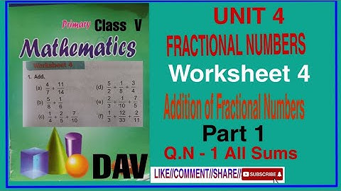 DAV Class 5 maths Unit 4 Worksheet 4 Q.N.- 1All Sums@EASY MATH