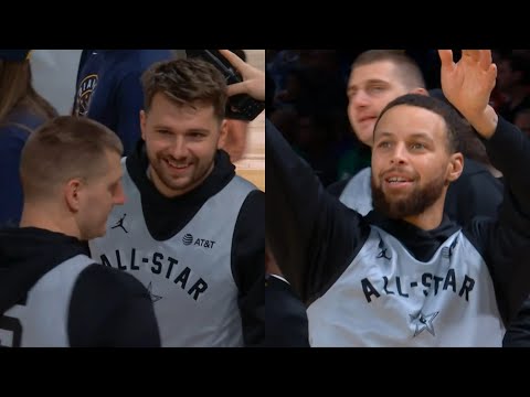 West All Stars half court shot contest - Steph Curry vs KD vs Luka vs Jokic vs Kawhi