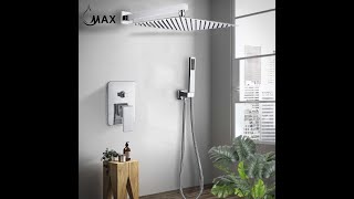 Square Shower System Two Functions With Valve Chrome Finish