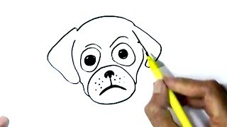 How to draw dog or pug face in easy steps for children, kids,
beginners lesson.tutorial of drawing technique . tutorial,art tutorial
video yo...