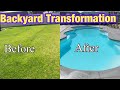 Swimming pool Backyard Transformation | Fiberglass swimming pool installation process
