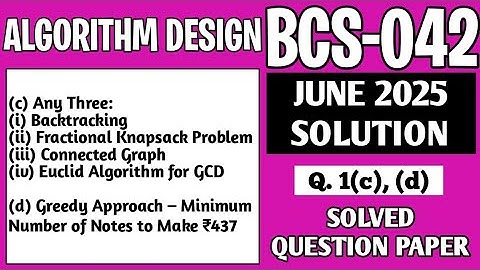 P2- 1(c), (d) | BCS 042 June 2025 Solution | BCS042 Solved Question Paper | BCS42 Important Question
