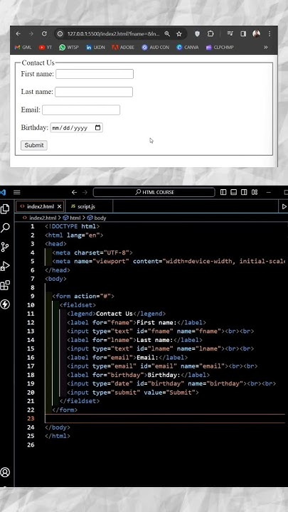 How to use legend tag in html #programming #coding #shorts - YouTube