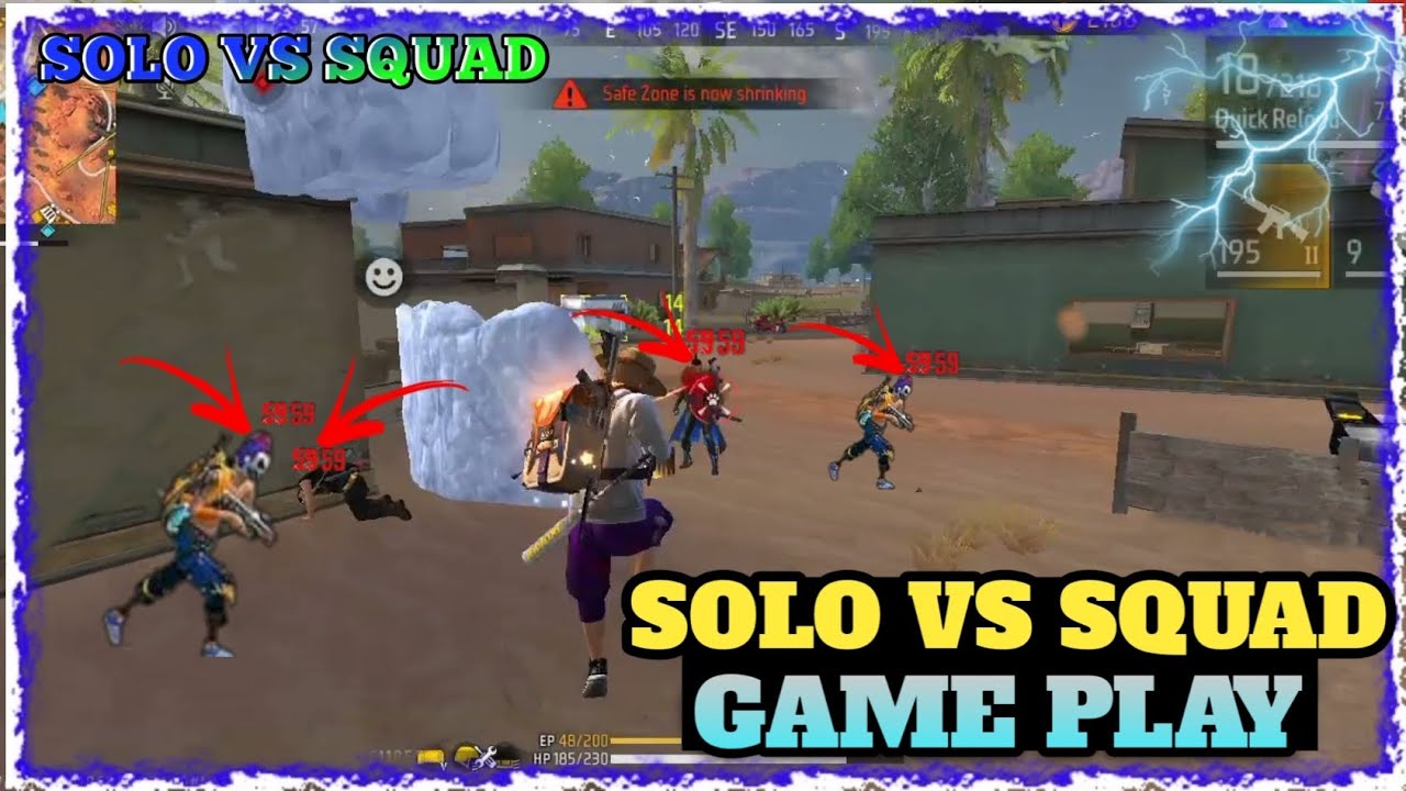 SOLO VS SQUAD FREE FIRE MAX IN ONE TAP HEADSHOT MOBILE#totalgaming # ...