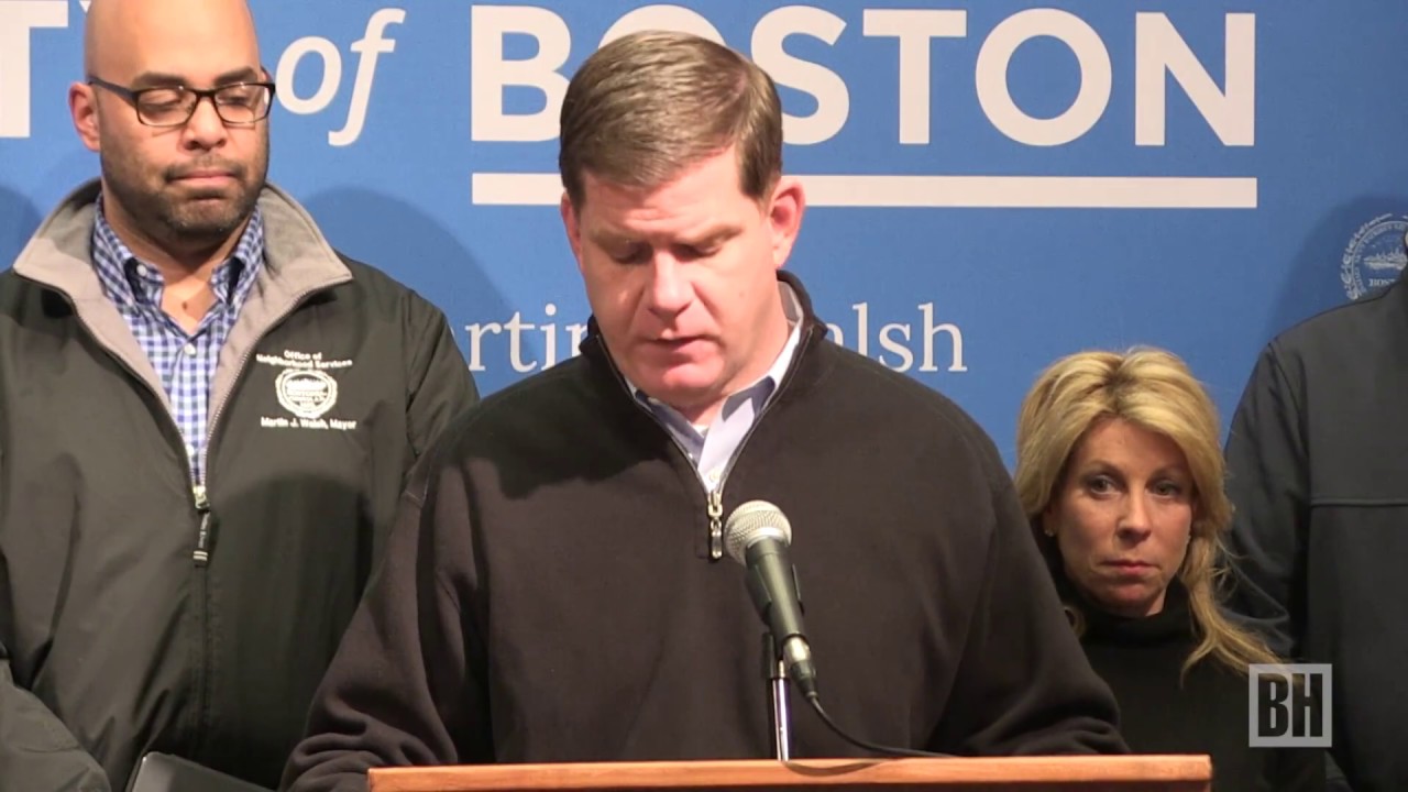 Mayor Walsh urges caution, cancels school as snow turns to sleet, rain