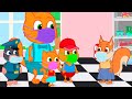 Cats Family in English - Homemade Colored Masks Cartoon for Kids