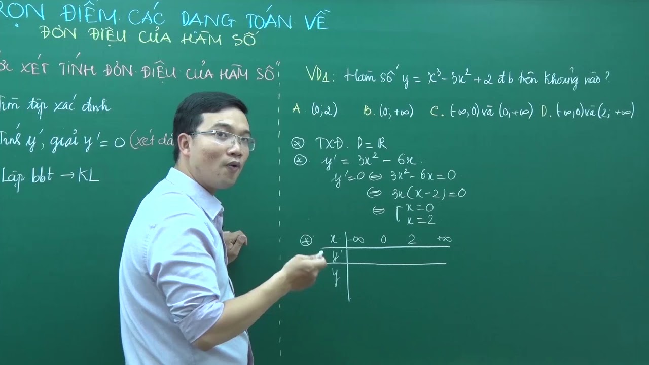 Tính đơn điệu của hàm số - Lớp 12 - Thầy Lưu Huy Thưởng - Giải pháp PEN 2019