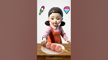 Squid Game AI PINK EMOJI FOOD Jelly Ice Cream ASMR #squidgame #squidgame2 #squidgame3 #cartoon #asmr