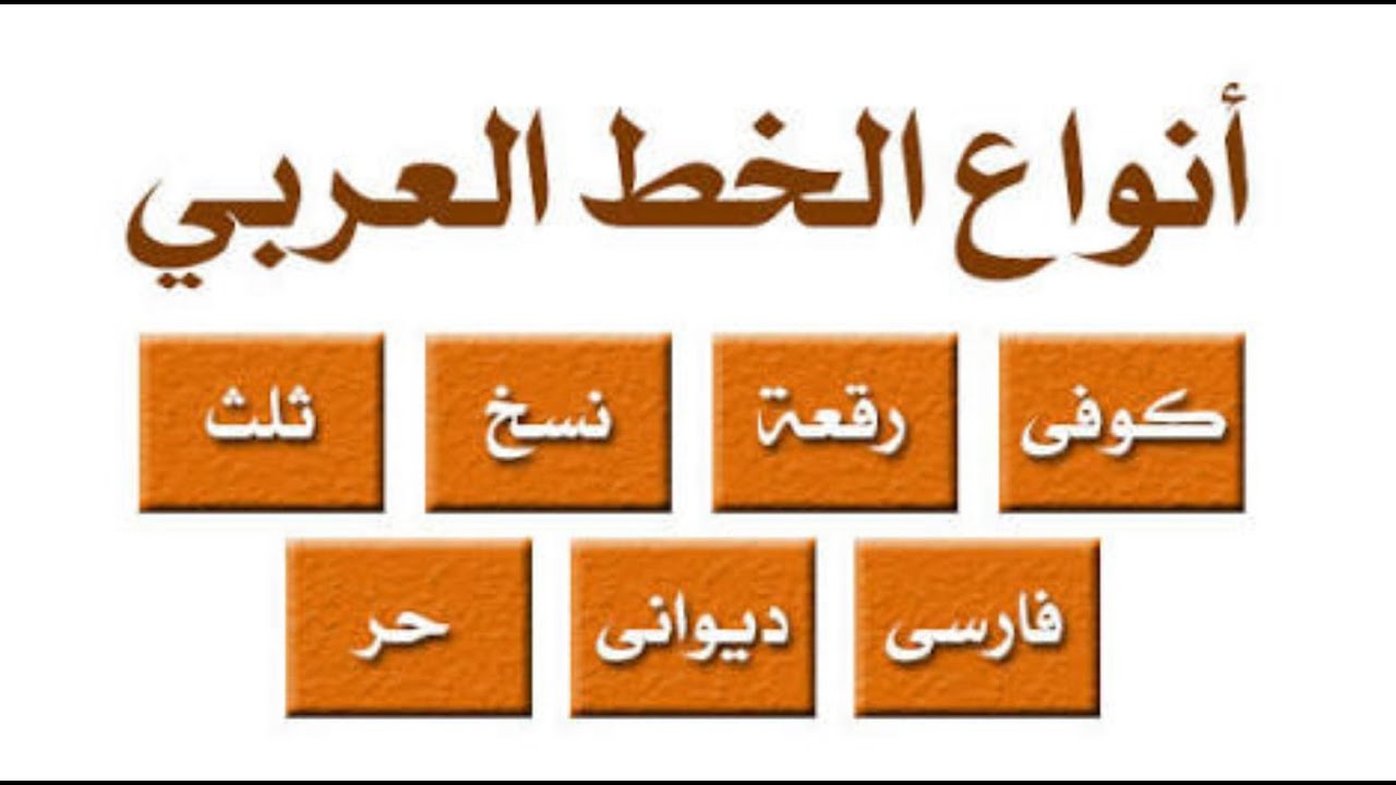 أنواع الخط العربي بطريقة رائعة