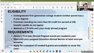Cheney First-Gen Study Abroad Scholarship