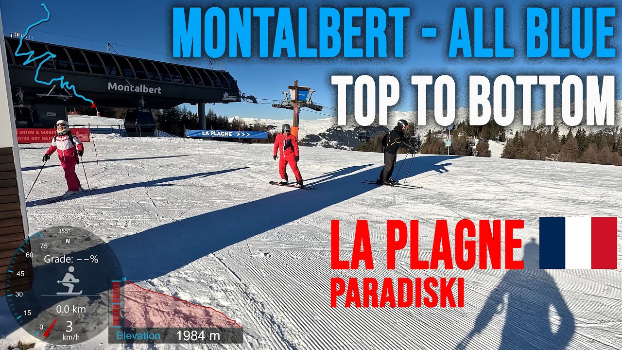 [4K] Skiing Plagne Montalbert - All Blue Top to Bottom (5.3km), Paradiski France, GoPro HERO11