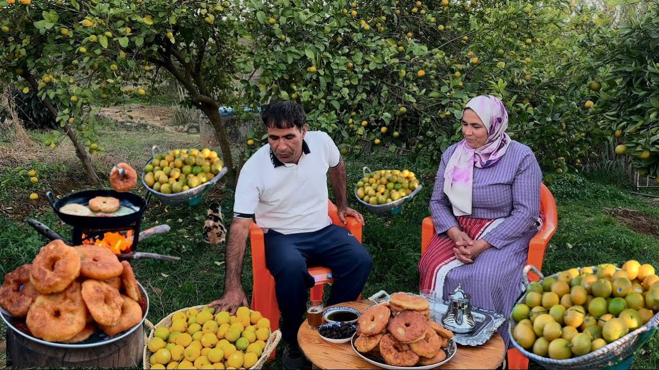 اعداد السفنج بالخميرة البلدية و جني الليمون الطازج