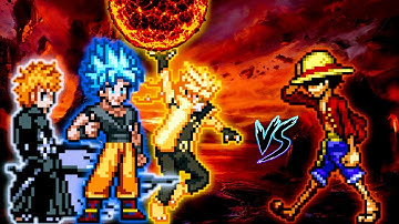 Goku SSGSS ( Team Shonen ) VS Luffy 5th Emperor OP in Jump Force Mugen