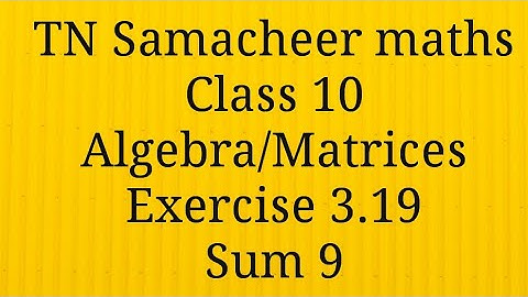 Sum 9 Exercise 3.19 Class 10 Algebra Tamilnadu Samacheer maths Nithyaganesh Maths