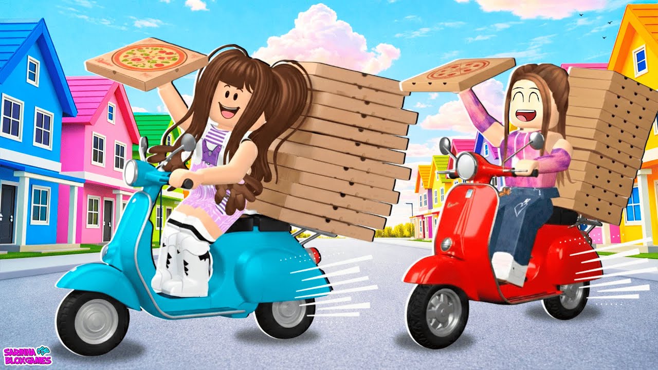 ENTREGANDO PIZZAS DE MOTO!! GANHEI MUITO DINHEIRO 🛵🍕ROBLOX