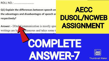AECC English Assignment Answers-7  | DUSOL/NCWEB | B.A. (P)/B.Com (P) /Pol.Sc.(H)/ English(H)/ B.Com