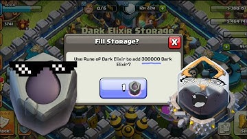 Using a Dark Elixir Rune on a completely empity Dark Elixir Storage!