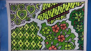 Menggambar batik motif Sekar Jagad Kombinasi berbagai motif Bagus dan Mudah