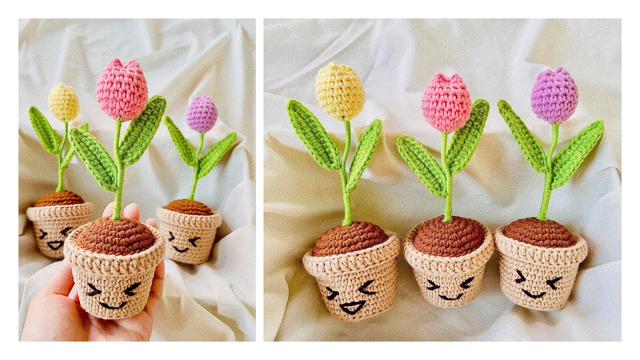 Lily's Lyric Flower Crochet Kit, Tulip Flowerpot