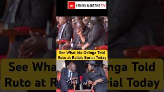 President William Ruto and Ida Odinga light moment in Bondo at Raila's Burial service today