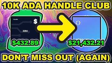 10K Ada Handle Club! Ethereum Name Services Hype ON CARDANO! Don
