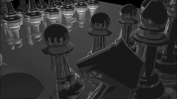 real time opencl ray tracer , scene chess