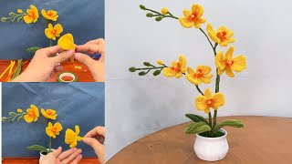 Cách làm hoa Lan kẽm Nhung/how to make a phalaenopis orchids flower