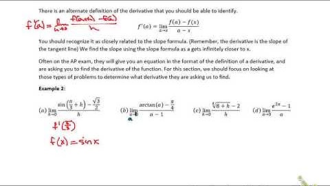2.2/2.3 Defining the Derivative of a Function and Using Derivative Notation Ex 2