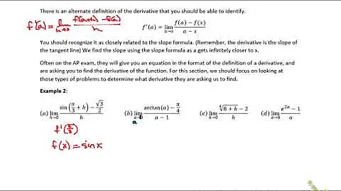 2.2/2.3 Defining the Derivative of a Function and Using Derivative Notation Ex 2