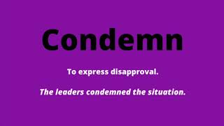 Thumbnail Learn English Vocabulary - Condemn