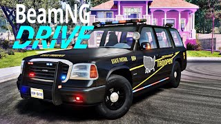 BeamNG Drive Multiplayer | Police Server | Crown Vic Mod | Pursuits | Pits | Crashes