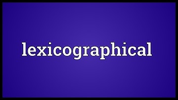 Lexicographical Meaning