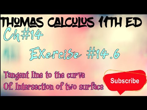 Tangent line to the curve of intersection of two surface Example#3 ...