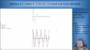 MATH 244: Section 3.7, Video 4: Critically and Over-Damped Oscillators