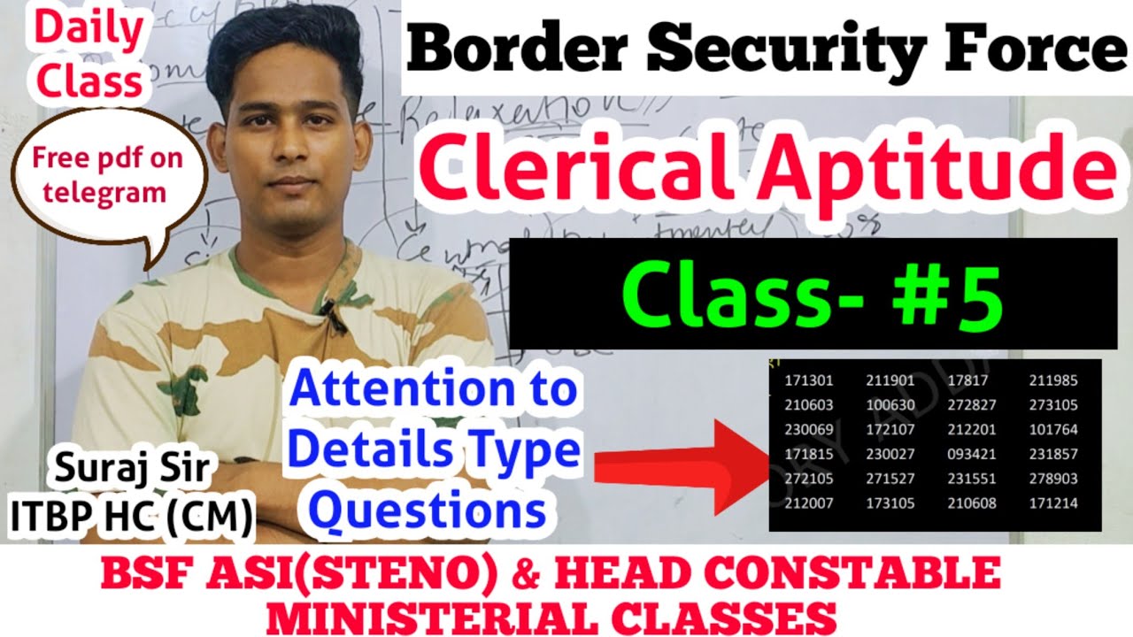 clerical-aptitude-questions-bsf-hcm-asi-steno-clerical-aptitude-class-5-suraj